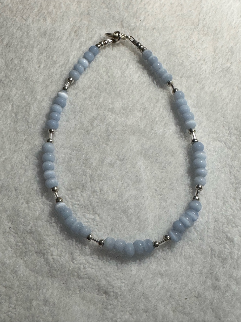 #JBx701 - Light Blue Cat’s Eye Ankle Bracelet Anklet